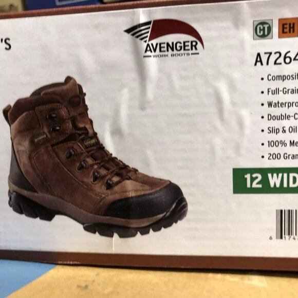 Avenger A7264 Insulated Hiker Boots Men\'s Size 12EE main image 4